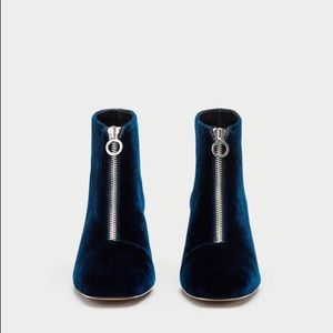 Zara Blue Velvet Boot